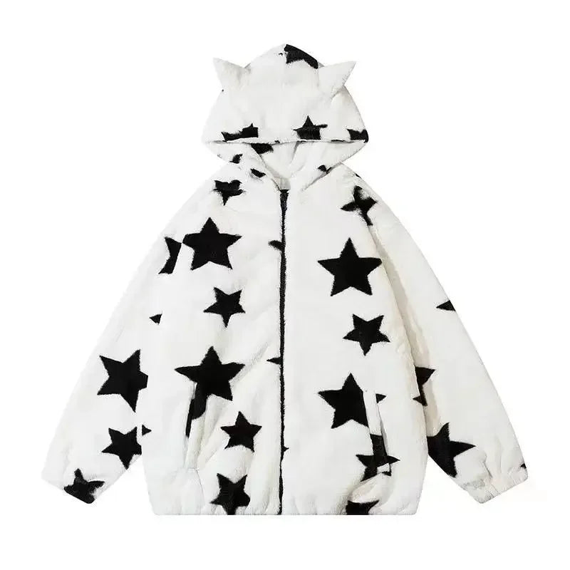 New Style Trends - Cosmic Cow Ears Zip Y2k Jacket - Outfit Ideas