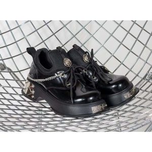 New Style Trends - Cyber Y2k Skull Metal Platform Shoes - Outfit Ideas