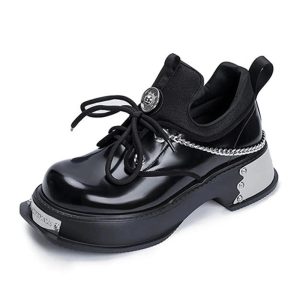 New Style Trends - Cyber Y2k Skull Metal Platform Shoes - Outfit Ideas