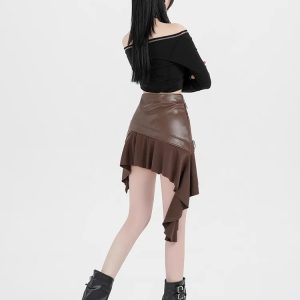 New Style Trends - Dark Siren Y2k Zipper Skirt - Outfit Ideas