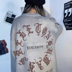 New Style Trends - Dark Spine Alt Goth Knit Sweater - Outfit Ideas
