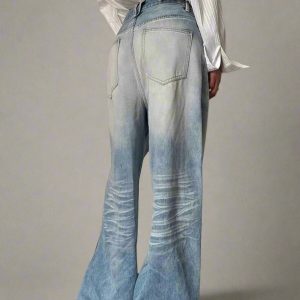 New Style Trends - Distressed Light-Wash Y2k Wide-Leg Jeans - Outfit Ideas