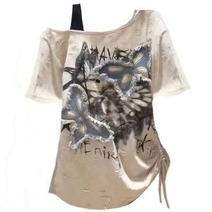 New Style Trends - Edgy Butterfly Asymmetrical T-Shirt - Outfit Ideas