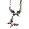 New Style Trends - Edgy Crimson Butterfly Chain Necklace - Outfit Ideas