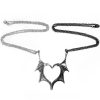 New Style Trends - Edgy Duality Bat Wing Heart Necklace - Outfit Ideas