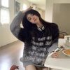New Style Trends - Edgy Faded Verse Fuzzy Sweater - Outfit Ideas