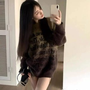 New Style Trends - Edgy Faded Verse Fuzzy Sweater - Outfit Ideas