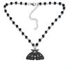New Style Trends - Edgy Gothic Luna Moth Black Bead Necklace - Outfit Ideas