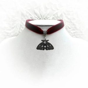 New Style Trends - Edgy Gothic Luna Moth Black Bead Necklace - Outfit Ideas