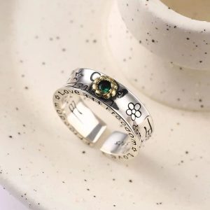 New Style Trends - Edgy Green Zircon Flower Rings - Outfit Ideas
