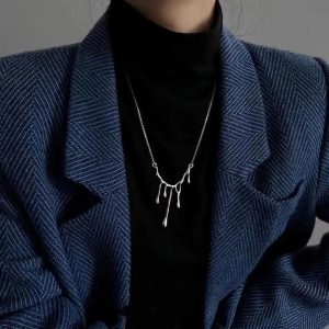 New Style Trends - Edgy Irregular Lava Drop Necklace - Outfit Ideas
