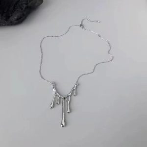 New Style Trends - Edgy Irregular Lava Drop Necklace - Outfit Ideas