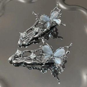 New Style Trends - Edgy Irregular Metal Butterfly Hairpin - Outfit Ideas