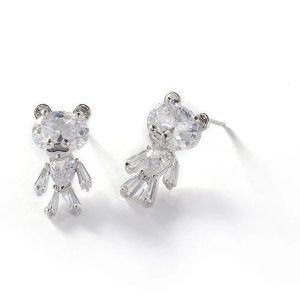 New Style Trends - Edgy Little Bear Zirconia Stud Earrings - Outfit Ideas
