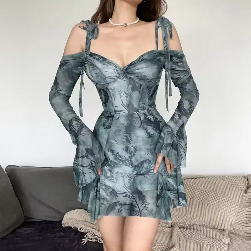 New Style Trends - Edgy Mist Garden Cold Shoulder Dress - Outfit Ideas