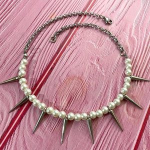 New Style Trends - Edgy Pearl Spike Necklace - Outfit Ideas