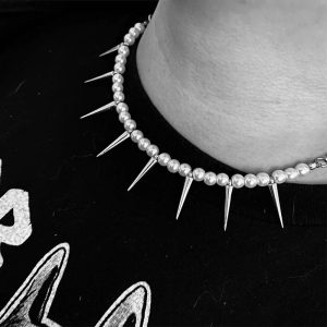New Style Trends - Edgy Pearl Spike Necklace - Outfit Ideas