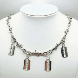 New Style Trends - Edgy Punk Blade Necklace - Outfit Ideas