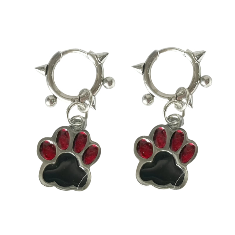 New Style Trends - Edgy Spiked Paw Charm Hoop Earrings - Outfit Ideas