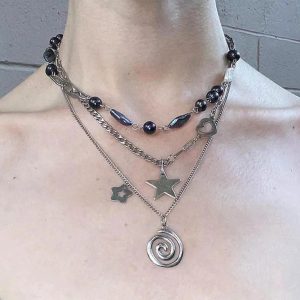 New Style Trends - Edgy Vortex Charm Punk  Necklaces - Outfit Ideas