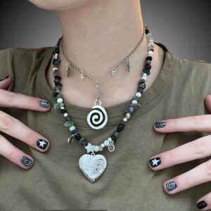 New Style Trends - Edgy Vortex Charm Punk  Necklaces - Outfit Ideas