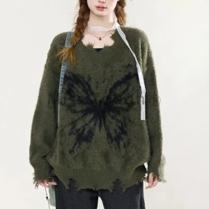 New Style Trends - Faded Eclipse Edgy Distressed Sweater - Outfit Ideas