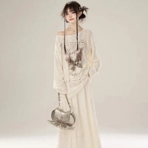 New Style Trends - Faded Poetic Drape Edgy Outfit Set - Outfit Ideas