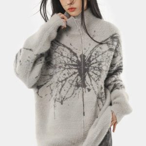 New Style Trends - Fall Oversized Butterfly Edgy Cardigan - Outfit Ideas