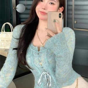 New Style Trends - Fall Rainbow Gradient Lace Cardigan - Outfit Ideas