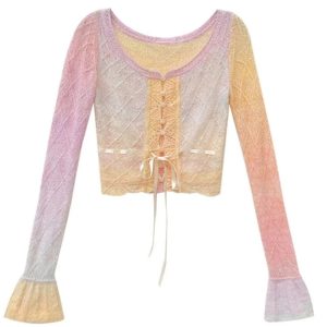 New Style Trends - Fall Rainbow Gradient Lace Cardigan - Outfit Ideas