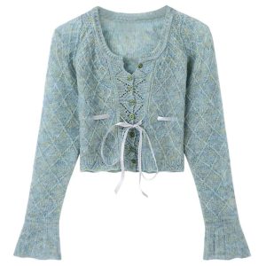 New Style Trends - Fall Rainbow Gradient Lace Cardigan - Outfit Ideas