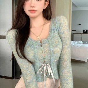 New Style Trends - Fall Rainbow Gradient Lace Cardigan - Outfit Ideas
