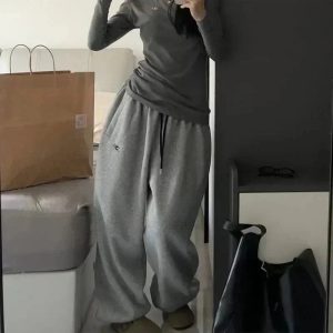 New Style Trends - Fleece Wide Leg Sweatpants - Outfit Ideas