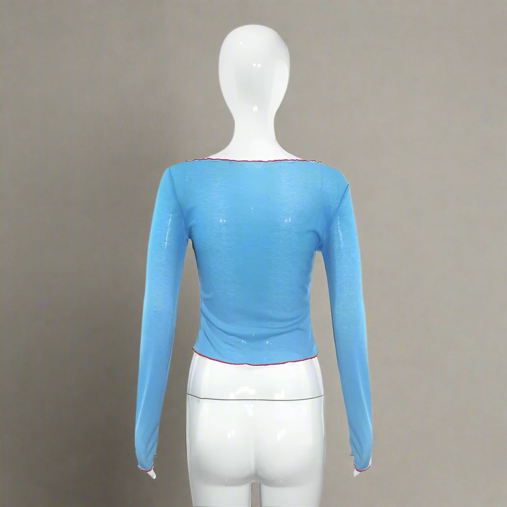 New Style Trends - Forever Love Sheer Aesthetic Off-Shoulder Long Sleeve Top - Outfit Ideas