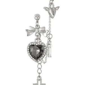 New Style Trends - Goth Heart Chain Drop Earrings - Outfit Ideas