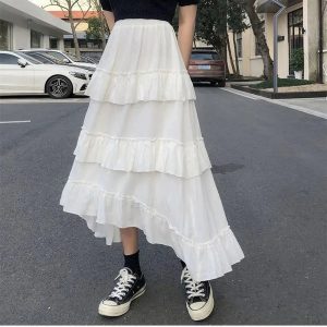 New Style Trends - Goth Lolita Midi Skirt - Outfit Ideas