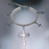 New Style Trends - Goth Pearl Cross Necklace - Outfit Ideas