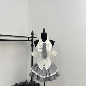 New Style Trends - Gothic Alt Lace Outfit Set - Outfit Ideas