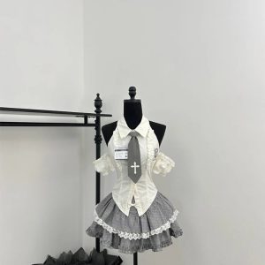 New Style Trends - Gothic Alt Lace Outfit Set - Outfit Ideas