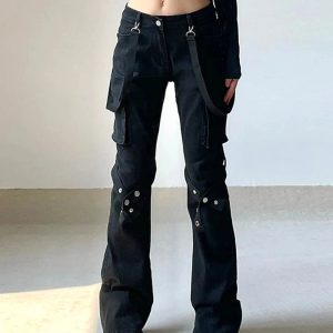 New Style Trends - Gothic Buckle Leg Pants - Outfit Ideas