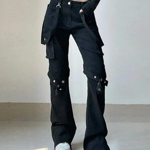 New Style Trends - Gothic Buckle Leg Pants - Outfit Ideas
