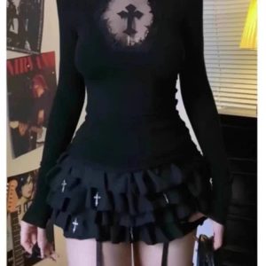 New Style Trends - Gothic Cathedral Ruffle Long Sleeve Set - Outfit Ideas