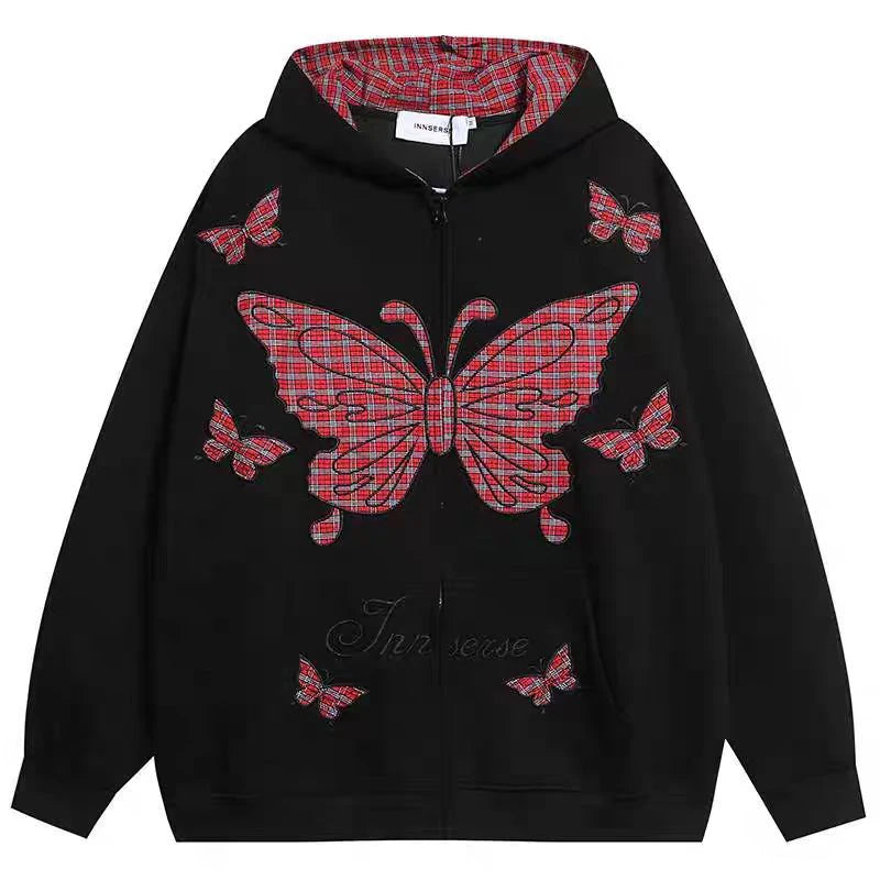 New Style Trends - Grunge Flutter Zip-Up Hoodie - Outfit Ideas