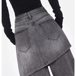 New Style Trends - Grunge Skirted Flare Jeans - Outfit Ideas