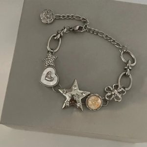 New Style Trends - Heart Star Chain Bracelet Y2K Fairy Jewelry - Outfit Ideas
