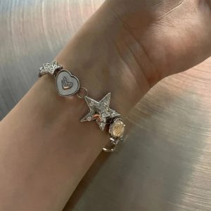 New Style Trends - Heart Star Chain Bracelet Y2K Fairy Jewelry - Outfit Ideas