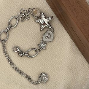 New Style Trends - Heart Star Chain Bracelet Y2K Fairy Jewelry - Outfit Ideas