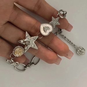 New Style Trends - Heart Star Chain Bracelet Y2K Fairy Jewelry - Outfit Ideas