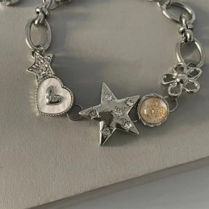 New Style Trends - Heart Star Chain Bracelet Y2K Fairy Jewelry - Outfit Ideas