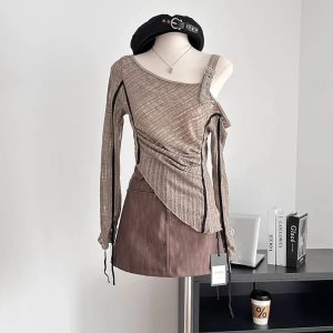 New Style Trends - Irregular Y2K Cropped Pullover - Outfit Ideas